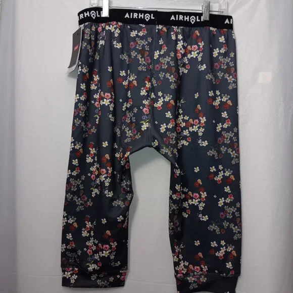 AIRHOLE FLORAL PRINT POLAR FLEECE THERMAL BOTTOMS